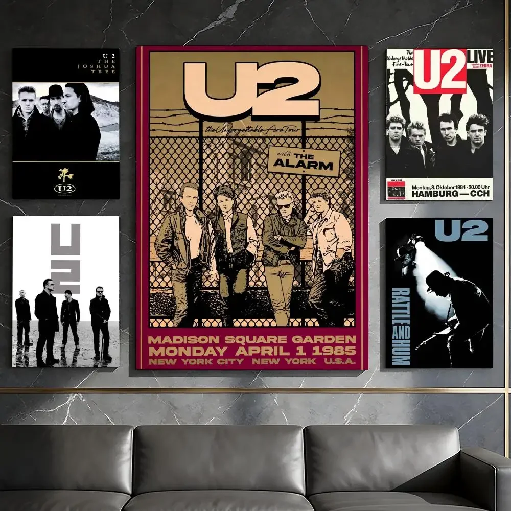 Rock Band U-U2 Poster Waterproof Peel & Stick Wall Sticker Self Adhesive Art Decor For Living Room Bedroom