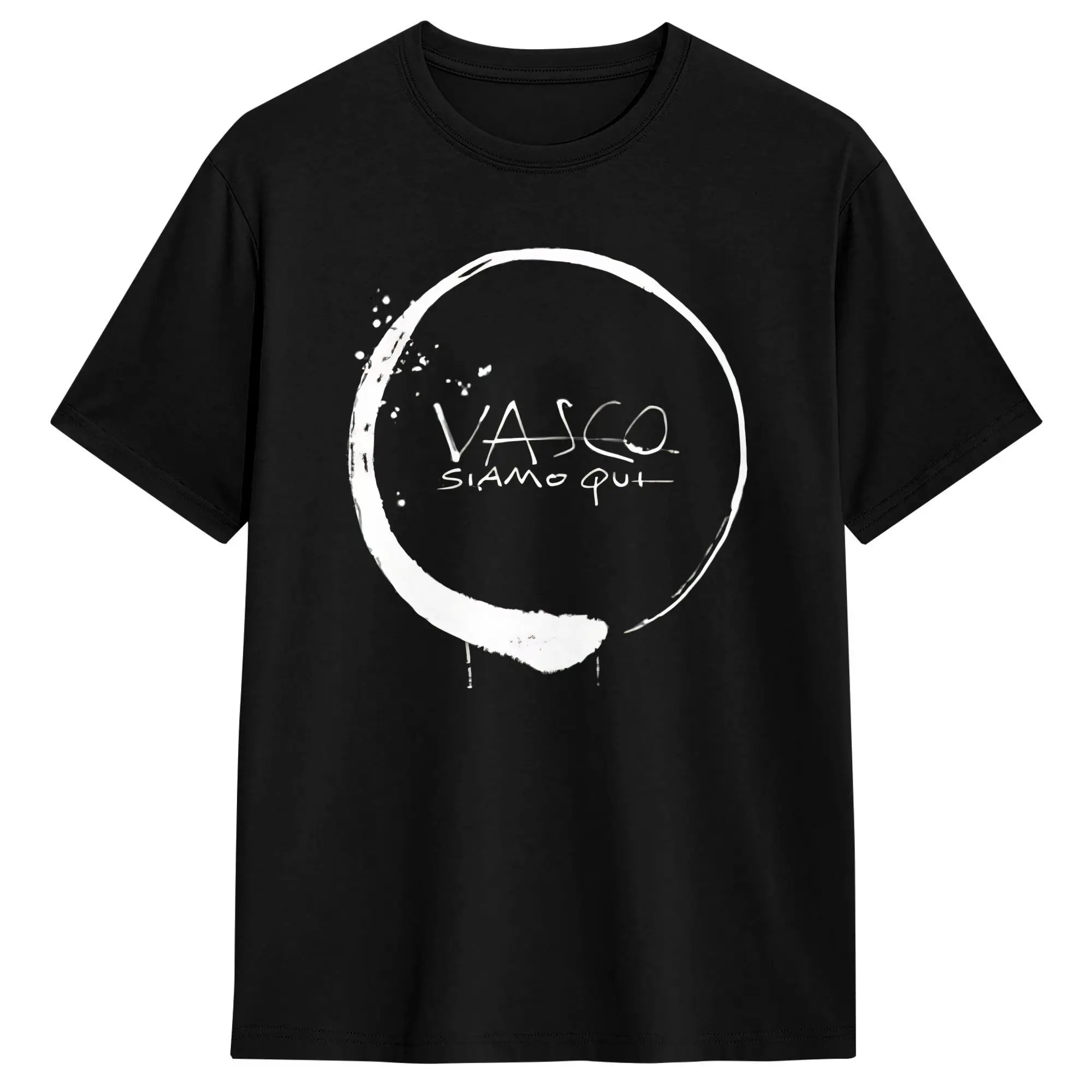 Camiseta Vasco siamo qui, camiseta de algodón unisex, camiseta vintage con cuello redondo y manga corta