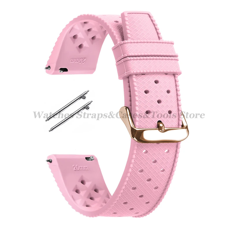 Tropisches Silikon-Uhrenarmband, Schnellverschlussarmband, 18 mm, 20 mm, 22 mm, für Oris für Seiko für Citizen, Gummi-Tropic-Smartwatch-Armbänder