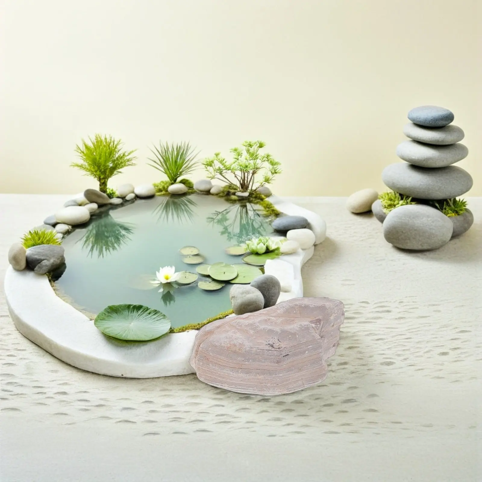5Pcs Miniature Landscape Rocks Realistic Quartz Stone Blocks for Dioramas Terrarium Bonsai Garden Indoor Decoration