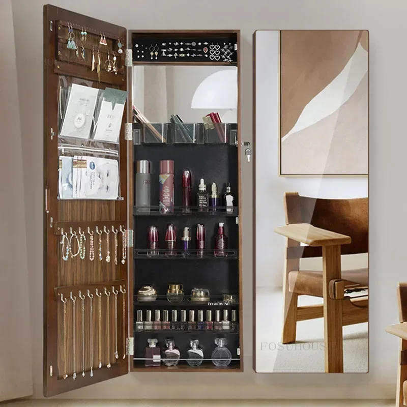 Bedroom Furniture Wall Mirror Cabinets Solid Wood Cloakroom Full-length Mirror Home Fitting Room Jewelry Storage Cabiner m