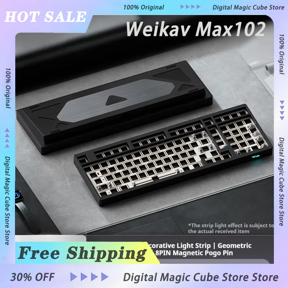 Weikav Max102 Aluminum Alloy Keyboard Kits Wireless Tri-Mode Mechanical Keyboard Kit PC E-Sports Gaming Accessory Gifts
