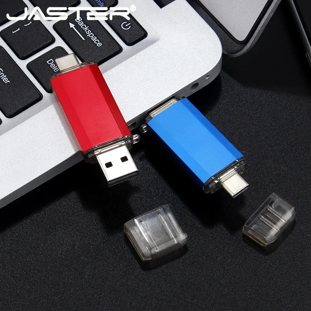 JASTER Mini TYPE-C USB Flash Drive 64GB Rose Golden Memory Stick Pen Drive Creative Business Gift Blue External Storage Pendrive image 6