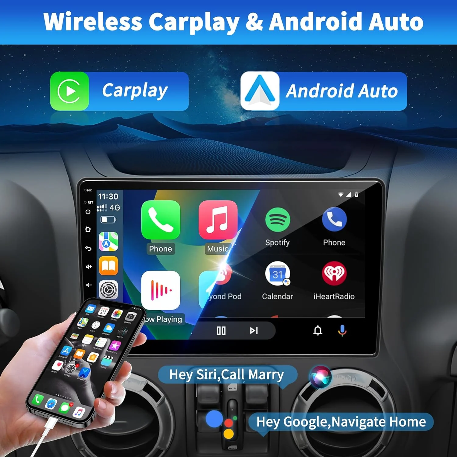 XFY Android15 For Renault KWID K-ZE Dacia Spring 2015-2019 Carplay Car Radio Multimedia Video Player Navigation GPS Stereo DVD