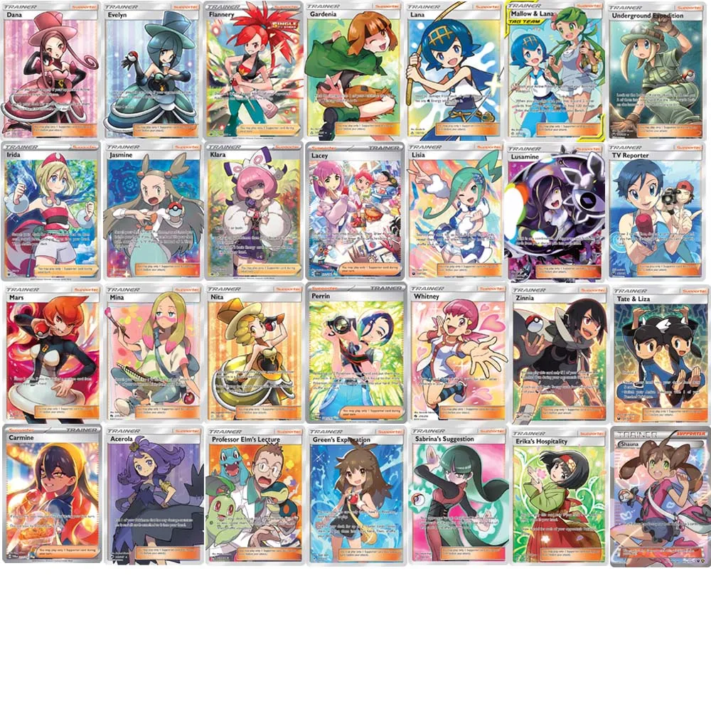 

Pokemon Cards Trainer Perrin Nita Carmine Zinnia Gardenia High Quality Hobbies Hobby Collectibles Game Proxy CardsToys Gifts