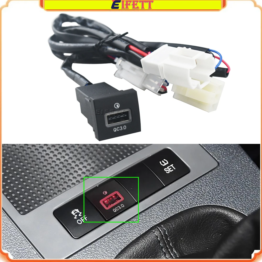 

RED Light Car USB Charger PD Quick Phone Charging Adapter Outlet Button New For VW Golf 6 MK6 Jetta 5 Scirocco 2006 - 2012