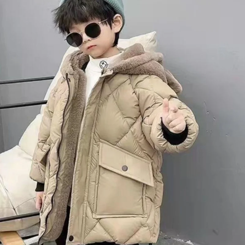 

Boys Coat Overcoat Jacket Windbreak Outerwear 2024 Khaki Winter Autumn Cotton High Quality Christmas Gift Children's Clothing