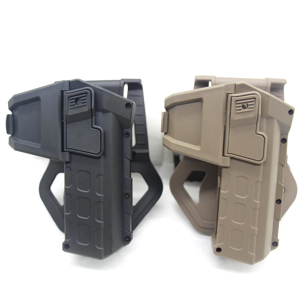Tactical Movable Holster for Glock 19 Pistol Holster with Spring Lanyard, Movable Holster with Flashlight/Laser Mounted