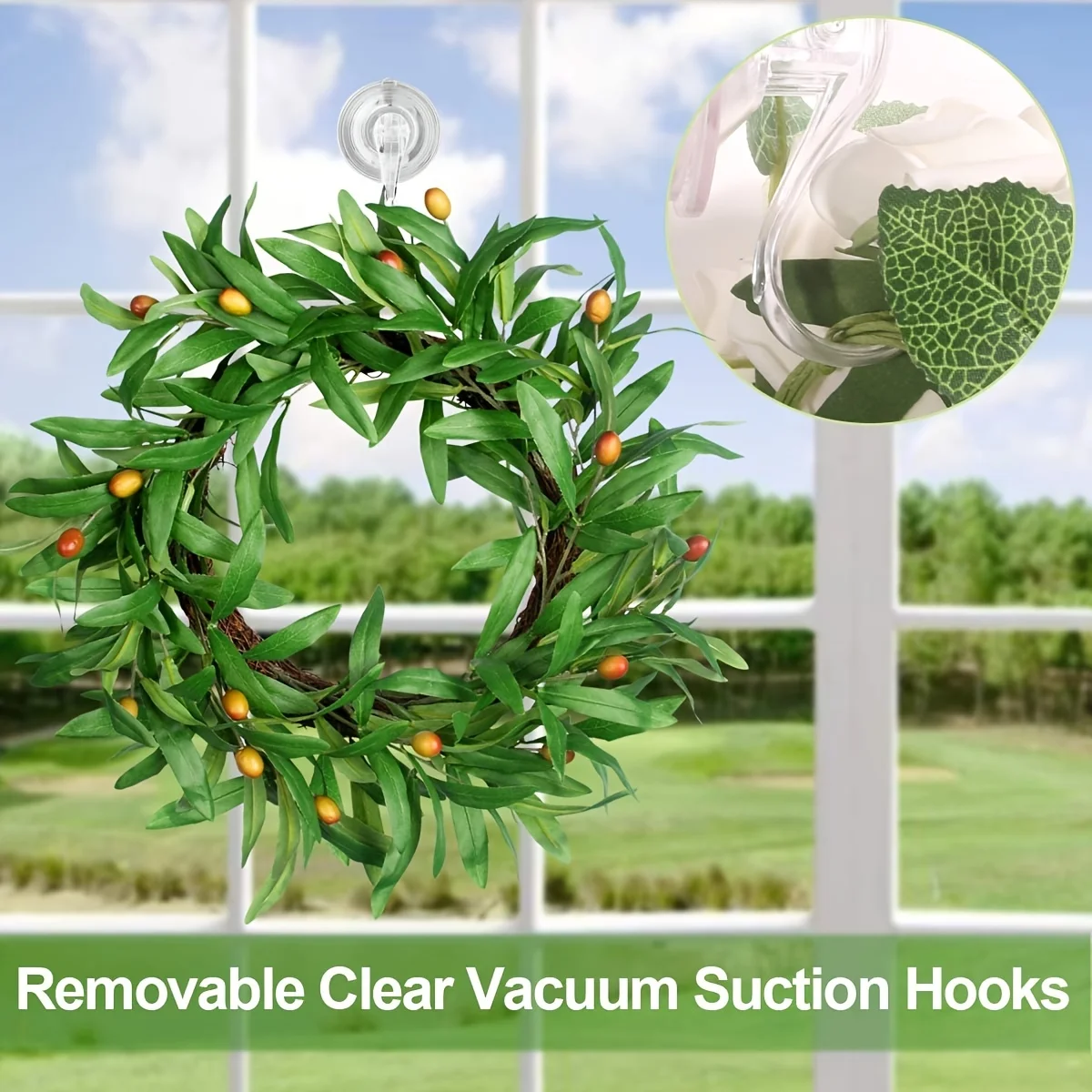 Set of 2 Clear Suction Cup Hooks, Durable Vacuum Suction Hangers for Glass Doors And Windows, Removable And Strong