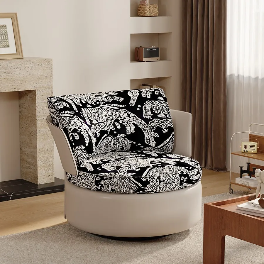 Crescent chair Internet celebrity leisure sofa chair retro designer hotel homestay backrest single rotating sofa chair
