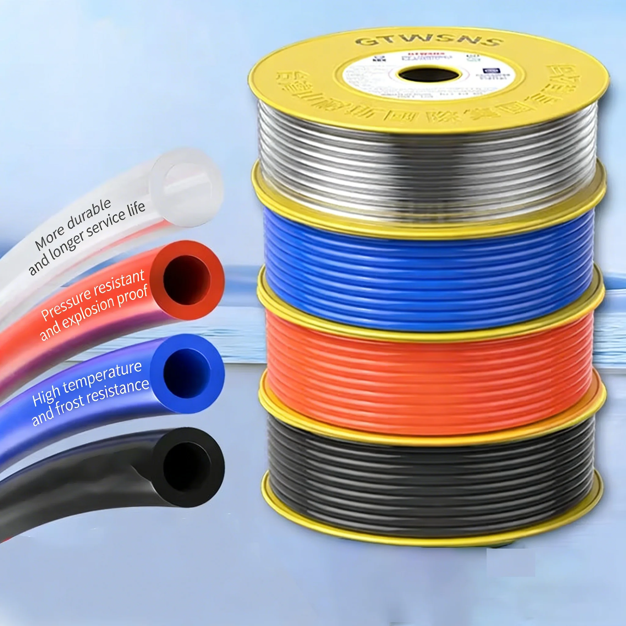 Pu Steam Pipe Air Compressor Pipe Outer Trachea Compressed Air High Pressure Pipe Accessories Air Pump Pneumatic Hose 6/8/10/14