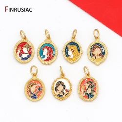 Gold Plated New Fairy Tale Series Snow White Princess Charms Pendant For Jewelry Making DIY Necklace Women Gift Accessories