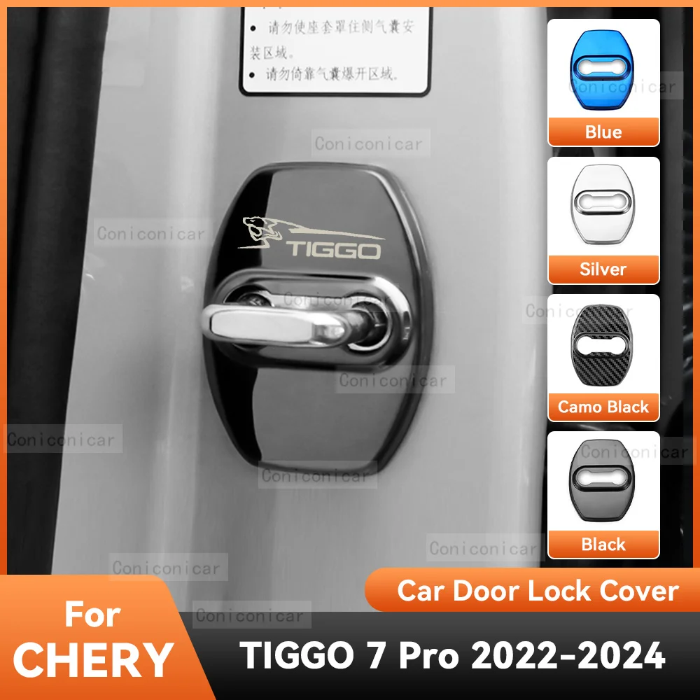 

For CHERY TIGGO 7 PRO 2022 2023 2024 Accessories Car Door Lock Protect Cover Emblems Case Stainless Steel Decoration Protection