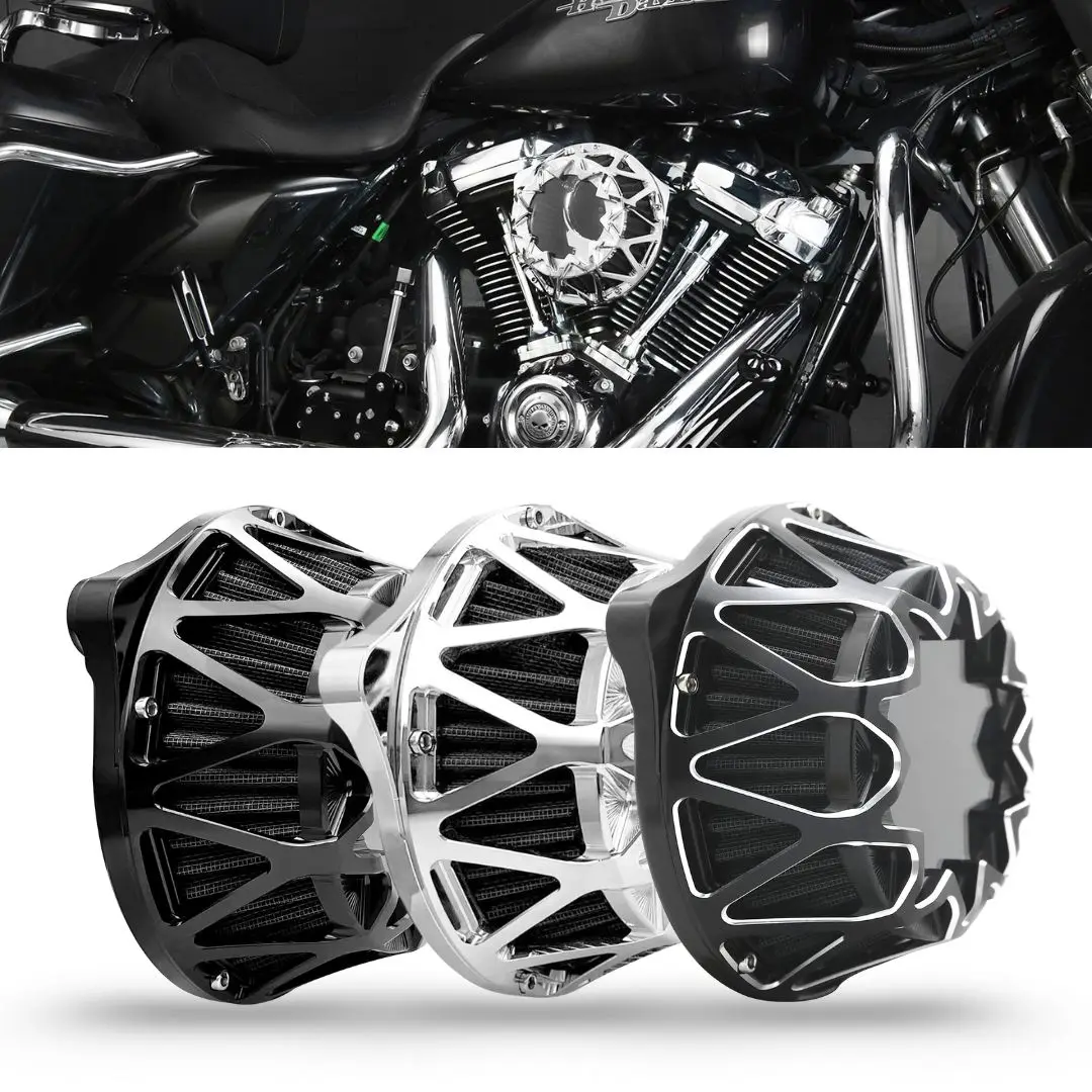 

Cross Fire Chromed Aluminum Air Cleaners Filters For Touring M8 20 17-up Softail Fxbb107 18-22 High-performance Pre-oiled Air