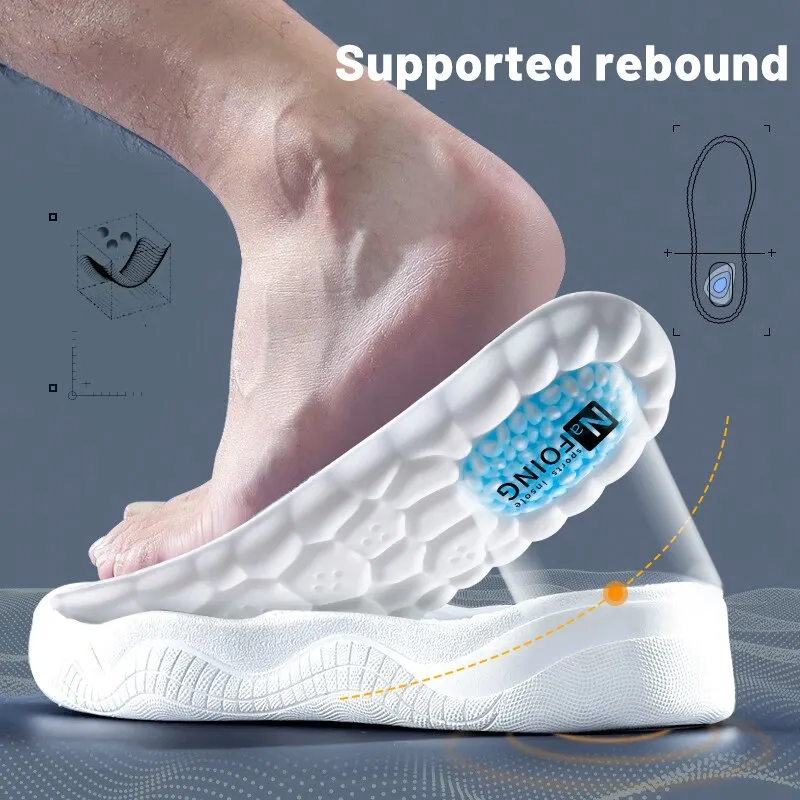 Thick Sports Insoles Both Men and Women Fully Padded with Anti Odor Sweat Absorbing Breathable High Elasticity for Long Standing