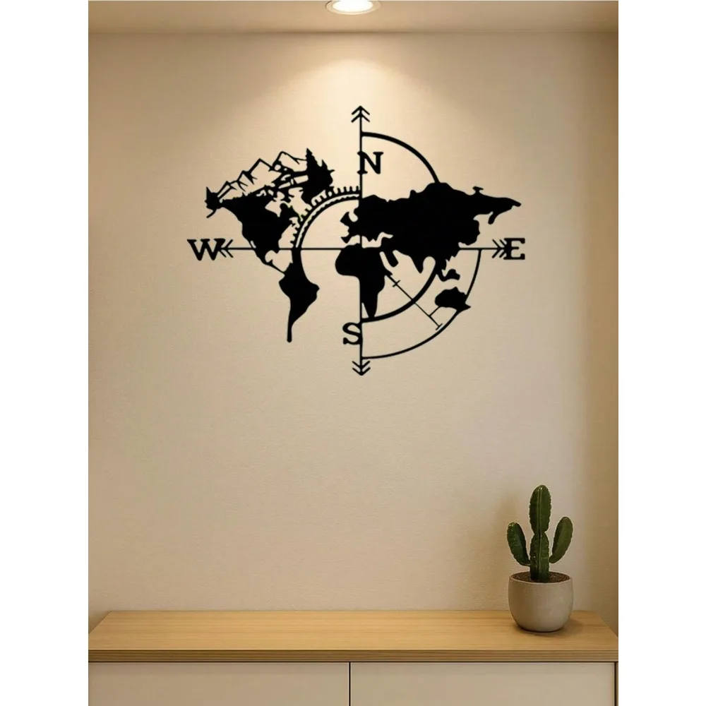 CIFBUY Metal Wall Art Vintage Nautical Compass Iron Star Weatherproof Rustproof Maritime Decor Gift For Home