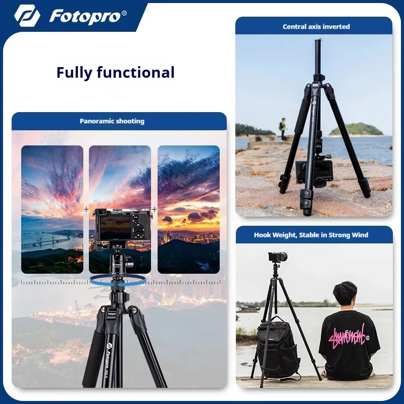 Fotopro PD5+42QC 1.85미터 DSLR 삼각대 – 짧은 비디오 촬영용 휴대용 유압 댐핑 삼각대, 알루미늄 합금