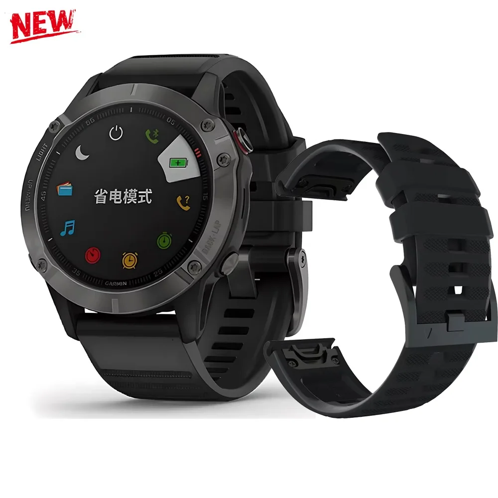 Siliconen slimme horlogeband voor Garmin Fenix 22 26 mm 6 6S 6X 7X 7 Pro 5 5X 5S 3HR 955 Quick Release Strap Fenix7X Fenix7 Polsband