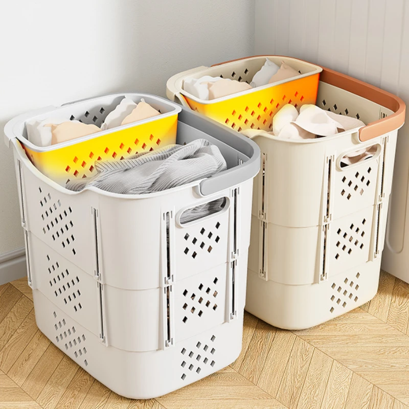 Large Folding Laundry Basket with Handle Hamper Storage Dirty Clothes Telescopic Dirty Laundry Basket Bathroom Accessories