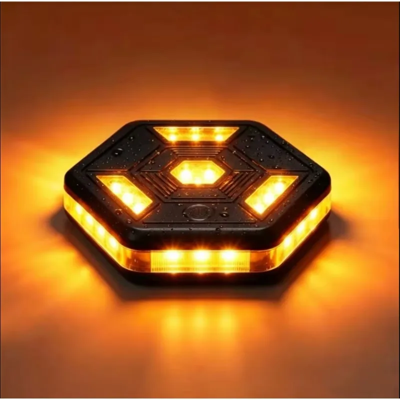 360 Degree Rotating LED Magnetic Warning Light Flashing Rechargeable Yellow White Traffic Safety Flash Car Safety Signal Light