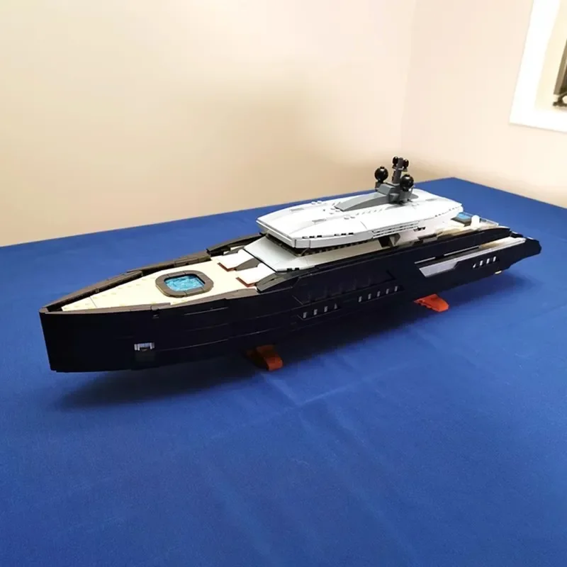 MOC  Midi-Scale Luxury Yacht Ship Model Building Blocks Set Assemble Constructor Model Brick DIY Educational For Toy Adult Gifts