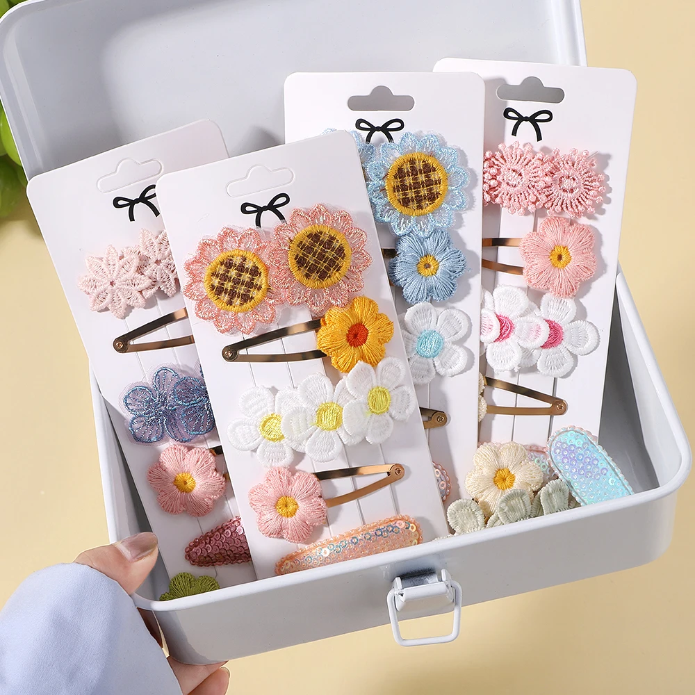 

4Pcs Lace Butterfly Hair Clips BB Clip Children's Photography Decoration Pastoral Style Заколки Children's Hair Accessories