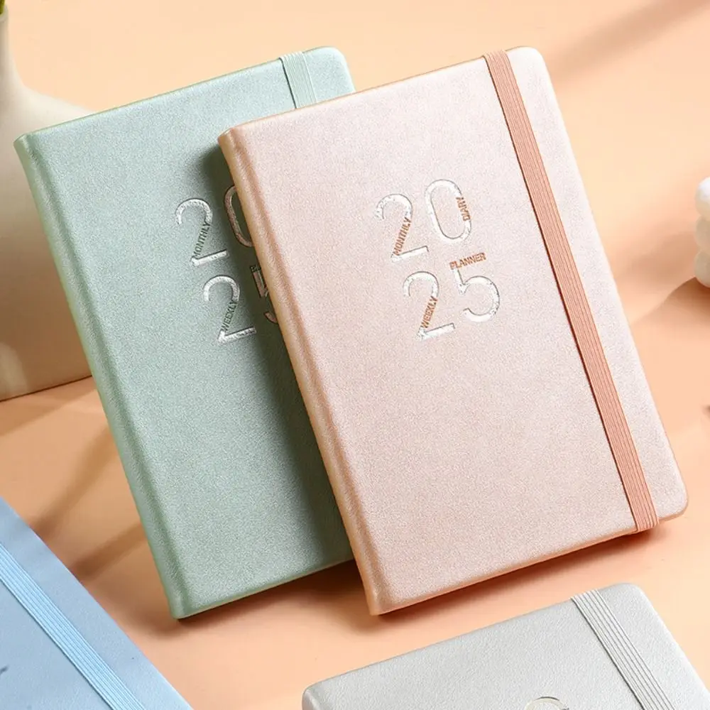 

A5 Sketchbook 2025 Planner Notebooks 5 Colors 312 Pages Schedule Journals with Strap Leather Surface Diary Writing Pads