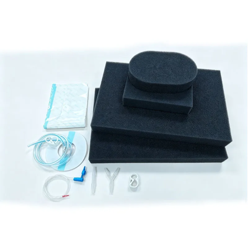negative pressure wound therapy dressing kit including oval black sponge 15x10x3cm adhesive film tubing pad free shipment