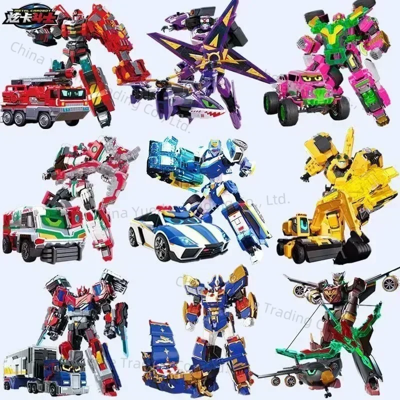 

Metal Cardbot Transforming Mecha Robot Car Toy HEAVY IRON BLACK HOOK Trailer Cargo Truck Action Figure Transformation Model Gift