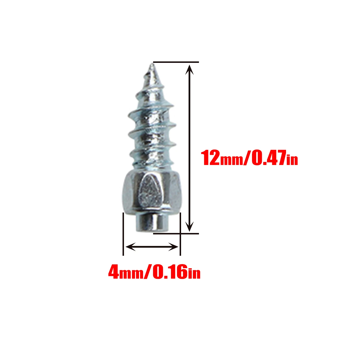 100Pcs 12x4mm Screw Tire Cleats Nails Wheel Tire Winter Frozen Icy Road Snow Emergency Car Motorcycle Bike Tire Spikes Studs