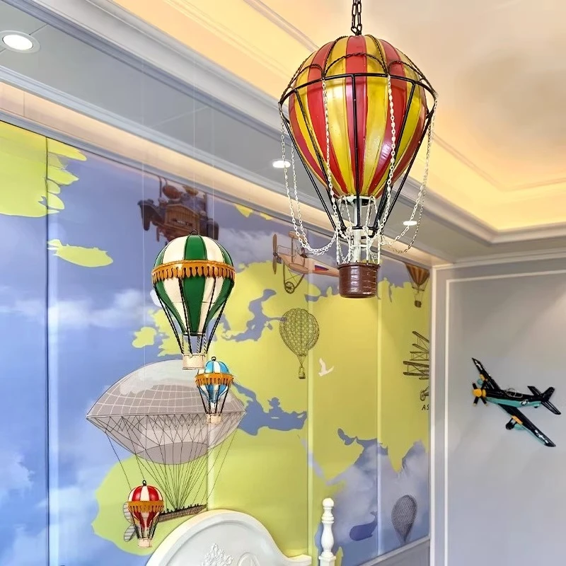 Nordic wall decoration creative wall hot air balloon pendant wrought iron wall decoration children's room decoration