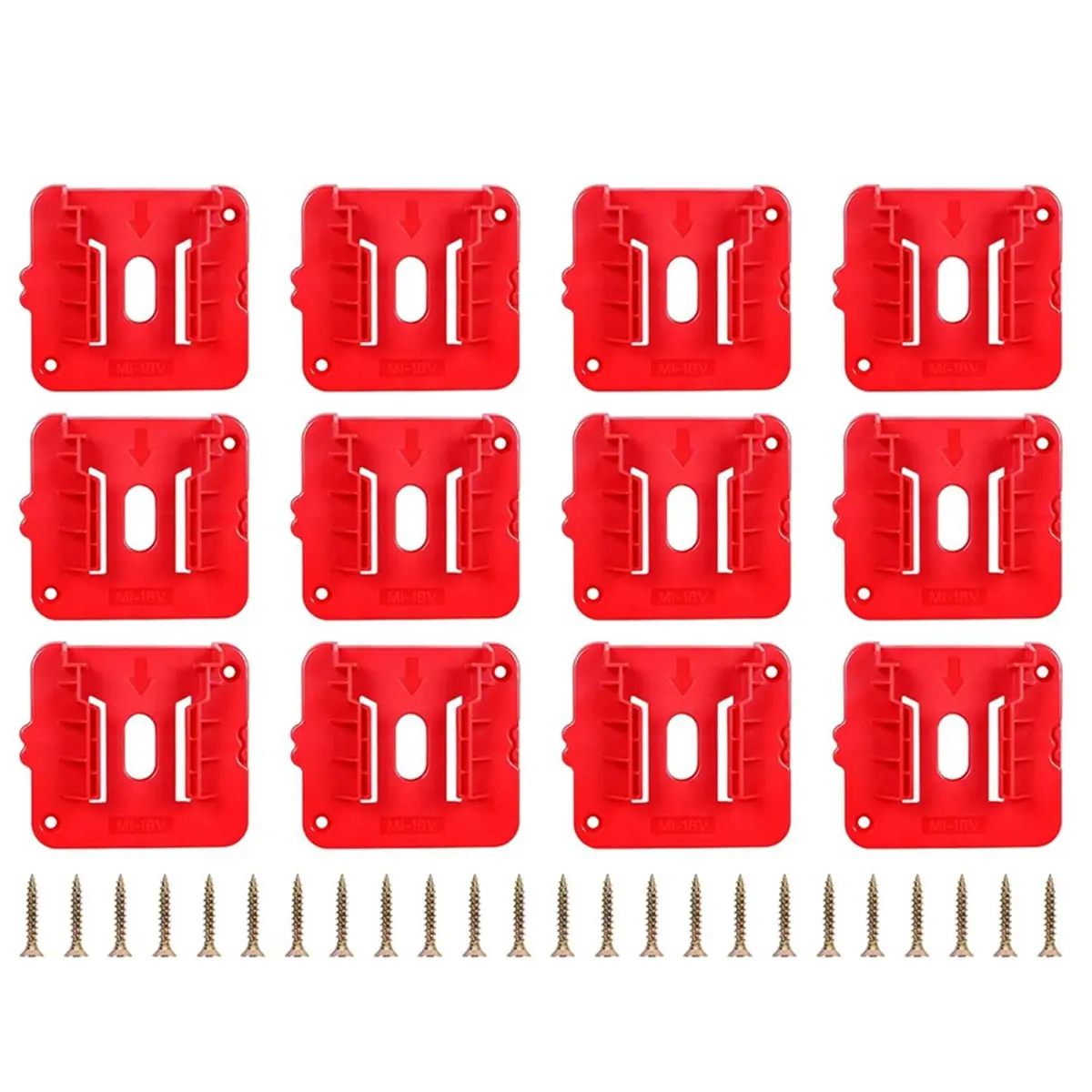 12Pcs Battery Holder for 18V Battery Mounts Dock Holder Fit for 48-11-1815 Etc W/24 Screws No Battery
