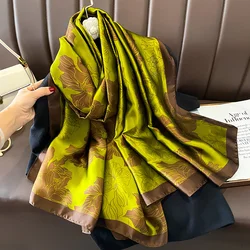 180*90cm Luxury Brand Women Summer Silk Scarves Shawl Lady Wrap Soft Female Europe Designer Beach Bandanna foulard muffler pareo