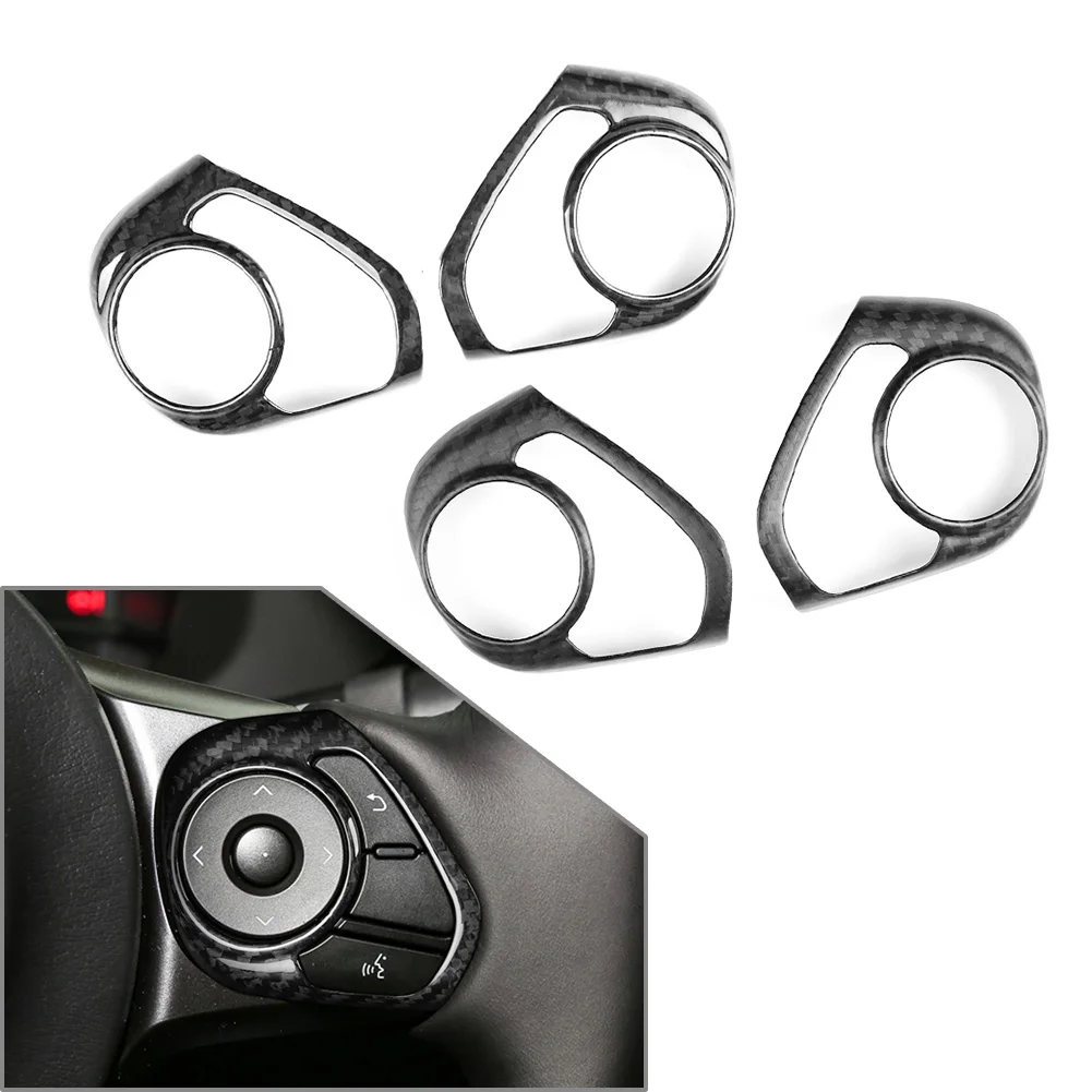 Dry Carbon Fiber Car Steering Wheel Button Cover Trim For Toyota GR86 For Subaru BRZ 2017 2018 2019 2020 2021 2022 2023