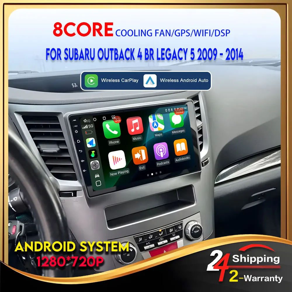 Carplay Wireless Bluetooth For Subaru Outback 4 BR Legacy 5 2009 - 2016 8Core Automotive 2Din Android Auto Multimedia Car Radio