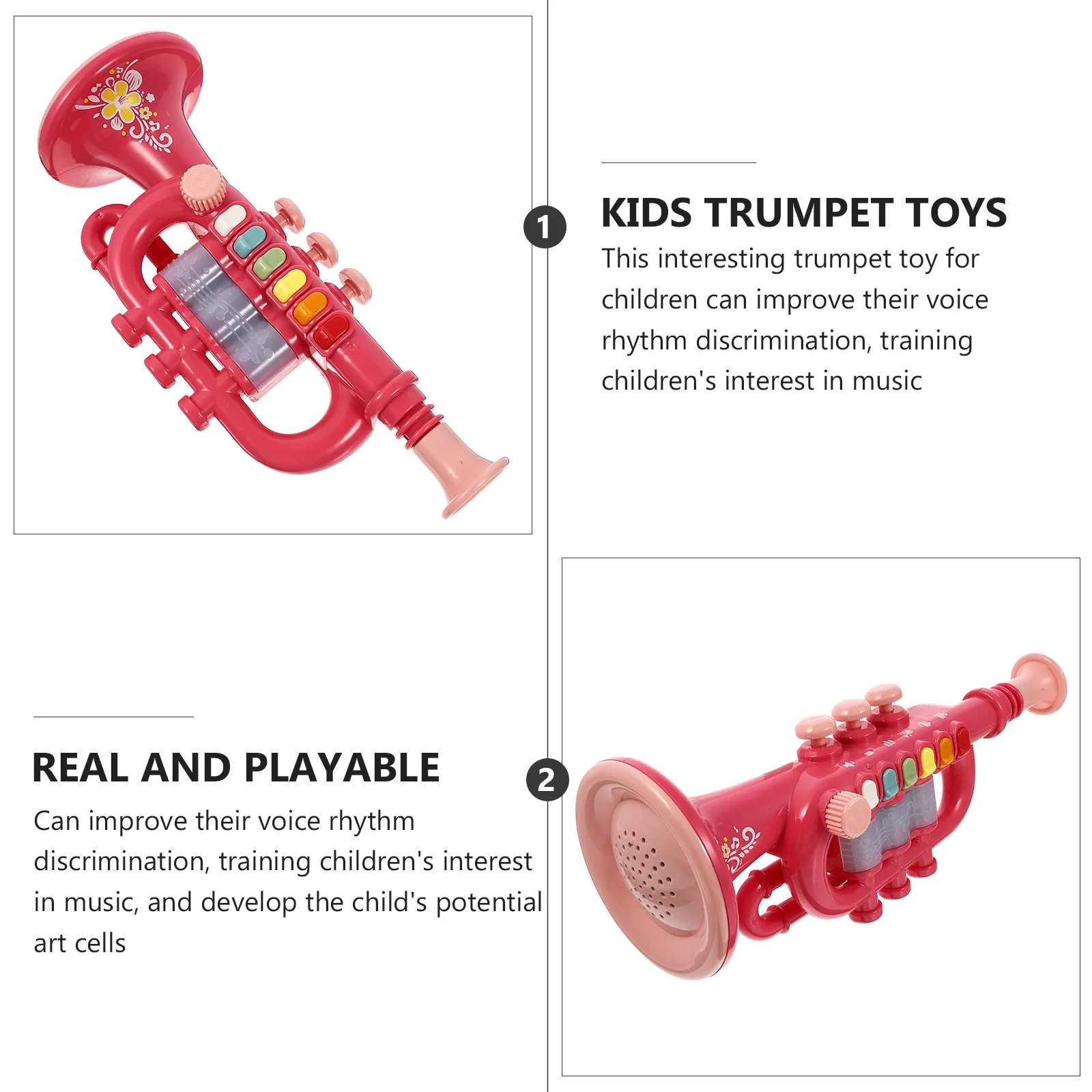 

1set 1Set Mini Simulation Trumpet For Kids Plastic Musical Instrument Educational Horn Plaything Creative Wind Blow
