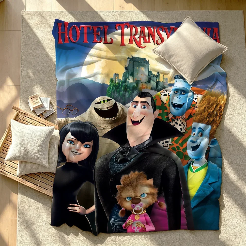 Halloween Cartoons Hotel T-Transylvania Blanket Soft Warm Thick Perfect For Bedroom Living Room Bed Sofa Camping Picnic Office