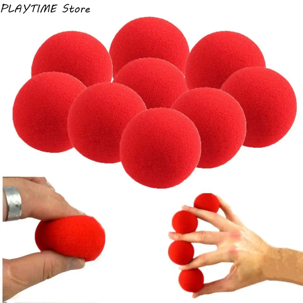 10PCS 2.5cm/3.5cm/4.5cm Finger Sponge Ball Magic Tricks Classical Magician Illusion Comedy Close-up Stage Card Magic Accessories