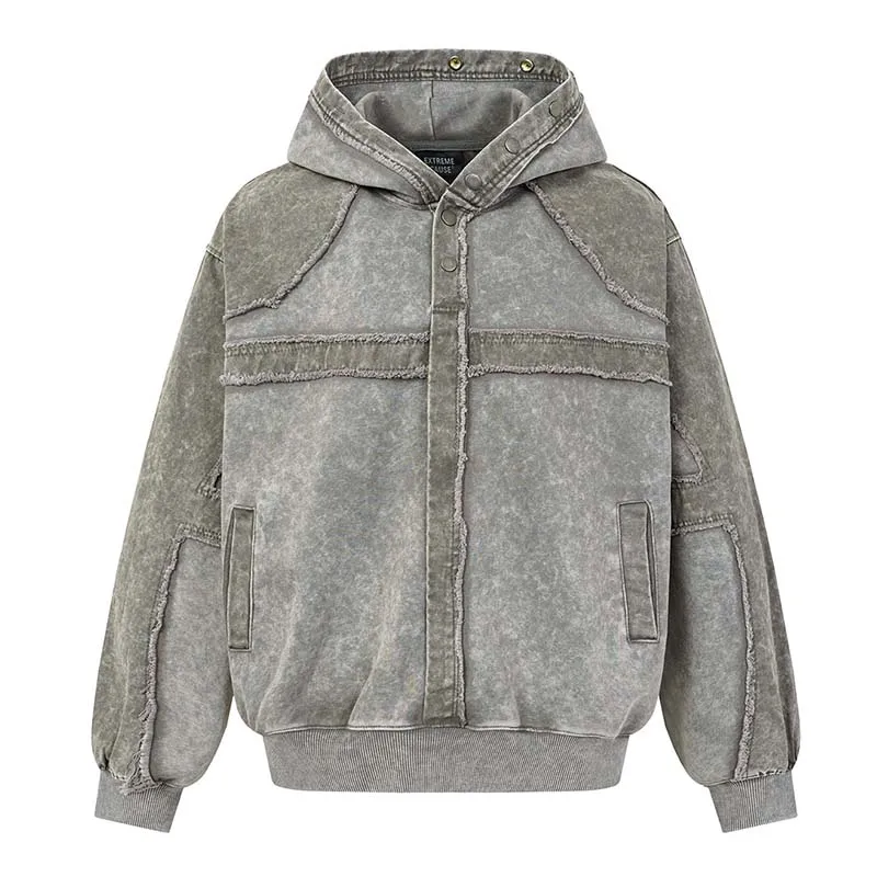 Vintage Hi Street Cross Patchwork Sweatshirts Harakuju Streetwear Casual Pullover Hoodies For Male