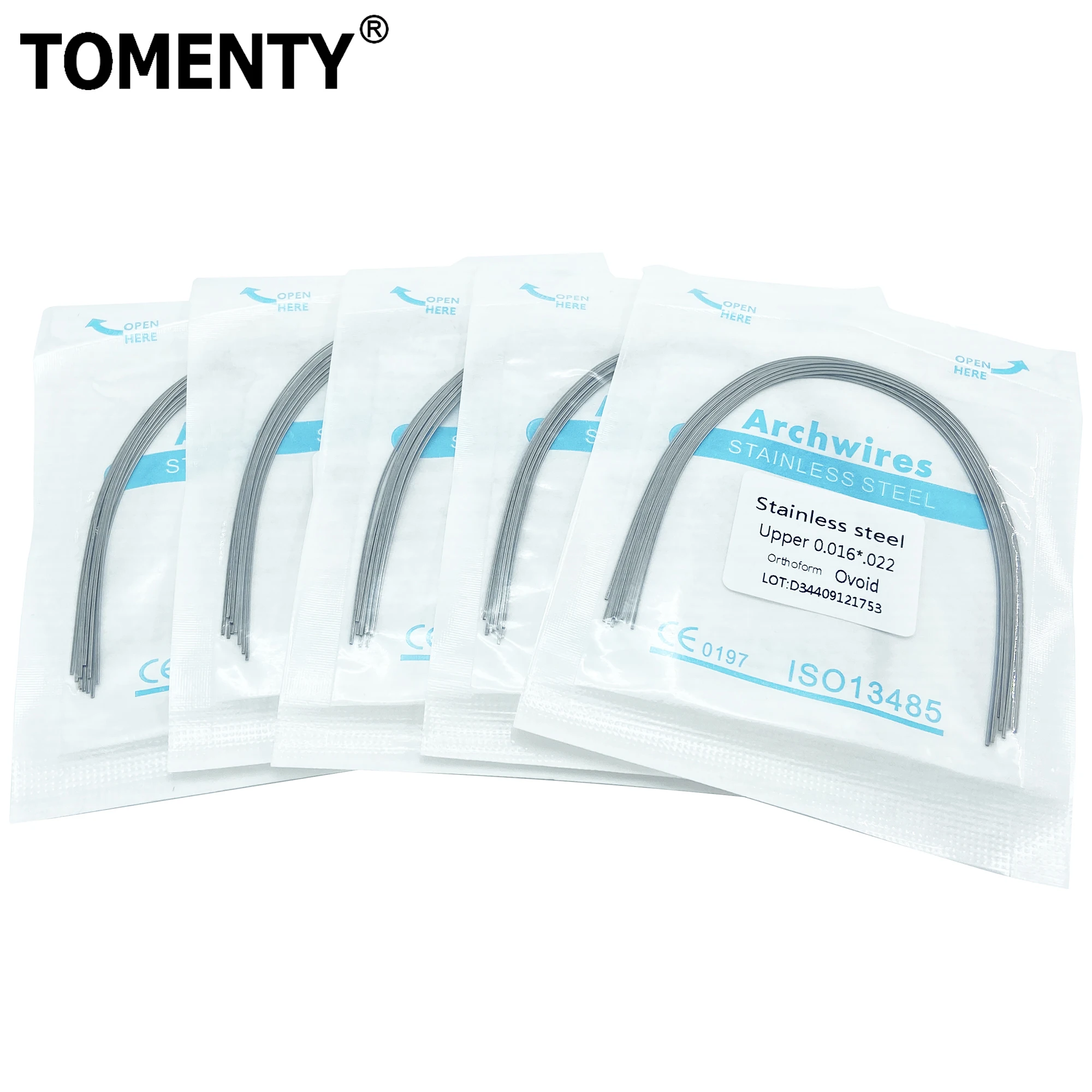 10Pcs/Pack TOMENTY Dental Stainless Steel Round/Rectangular Ovoid Arch Wire Dentist Orthodontic Material Dentistry Tools