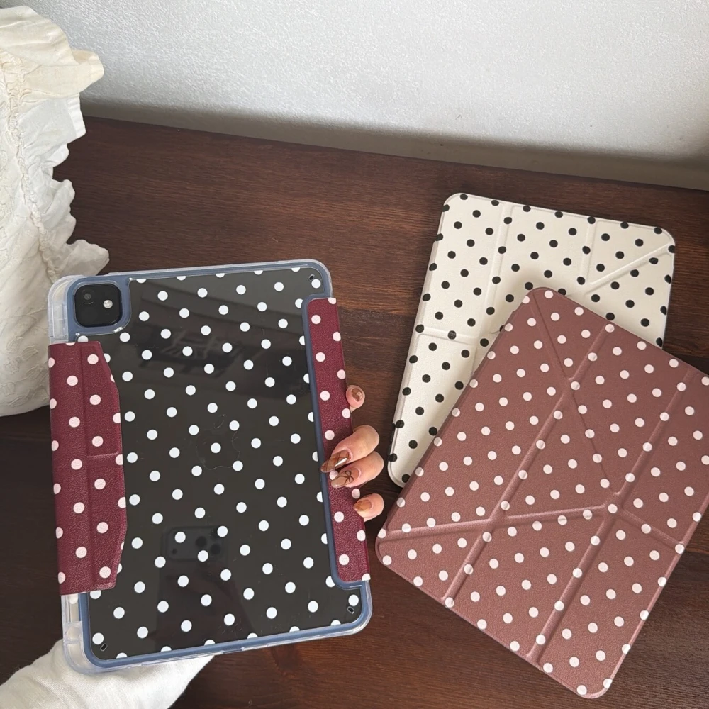 Korean Simple Full Screen Wave Point Y2K Cover For iPad Pro 13 11th M5 M4 12.9 A16 10 8 7 9th 10th Air 11 M2 M3 Mini Tablet Case