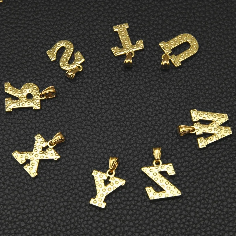 Shamty A-Z Letters Pendant Necklaces For Women Men Girls English Initial Alphabet Figaro Chains Gold Color Jewelry Couple Summer