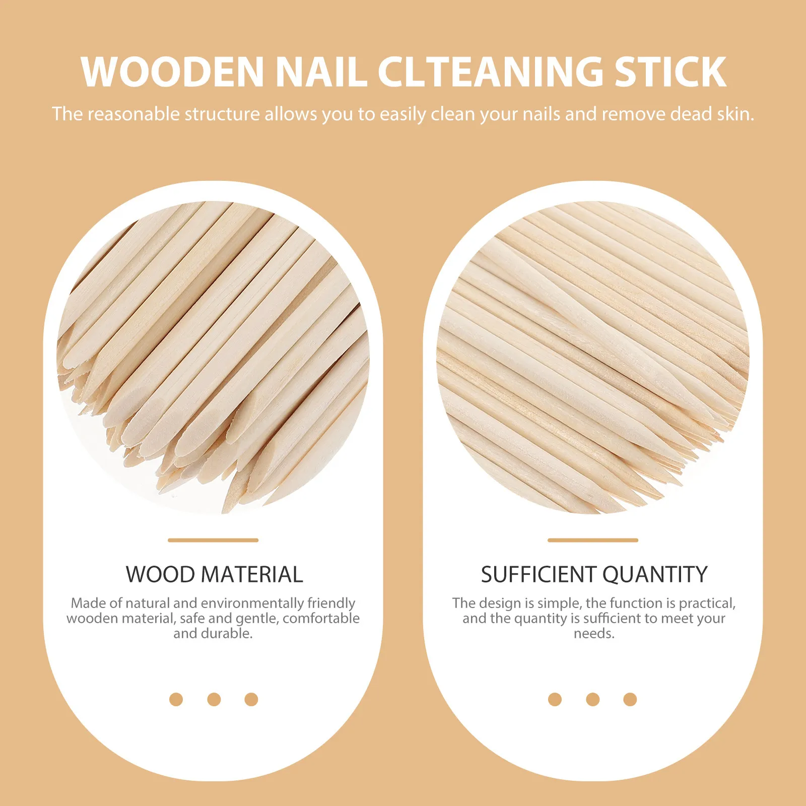 300 bâtonnets en bois naturel pour ongles, pousse-cuticules doux pour le nail art, outil de manucure et pédicure, fournitures de manucure pour femmes