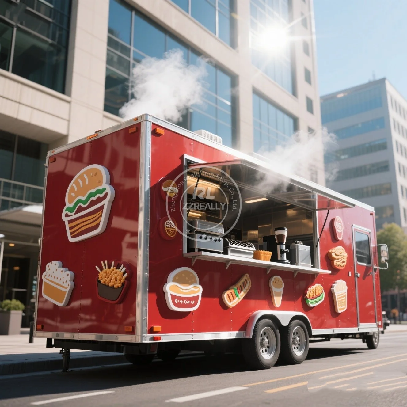 

Coffee Kiosk Hot Dog Ice Cream Food Cart Concession Enclosed Food Trailer Mobile Food Truck with Full Kitchen Equipped