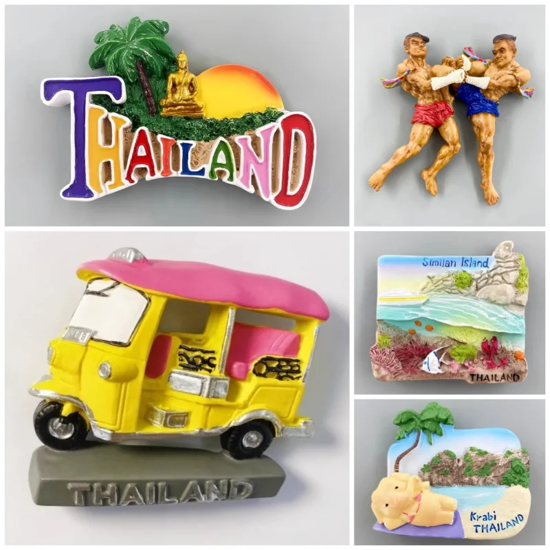 تايلاند الهدايا التذكارية فوكيت ملصقات الثلاجة الهدايا التذكارية السفر Similan Bangkok Chiang Mai Krabi مغناطيس الثلاجة هدايا الزفاف #1