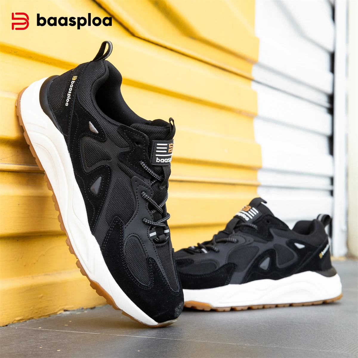 

Baasploa Men Casual Shoes 2025 Outdoor Non-Slip Wear-Resistant Light Sports Shoes Male Casual Mesh Breathable Lace-up Sneakers