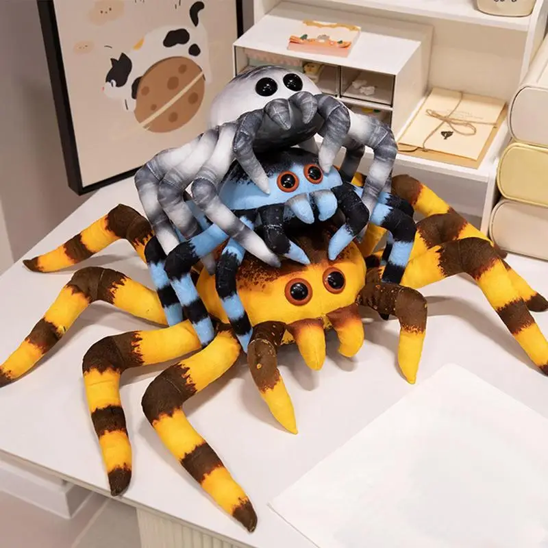 Spider Stuffed Animal 11Inch Animals Doll Spider Stuffed Furry Spider Pranks Spoof Stuff Toys Playtime Plush Toy Home Decor For