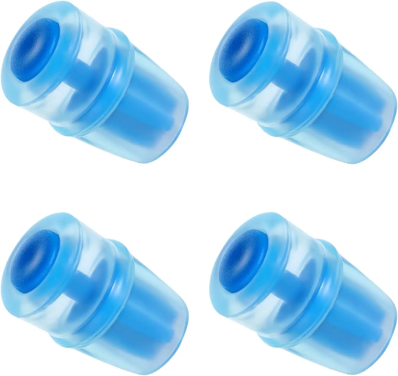 4pcs Bite Hydration Pack Bite Valve , Silicone BPA Free Bite Valve Sheath  Nozzle Mouthpiece  Compatible with  (Blue)