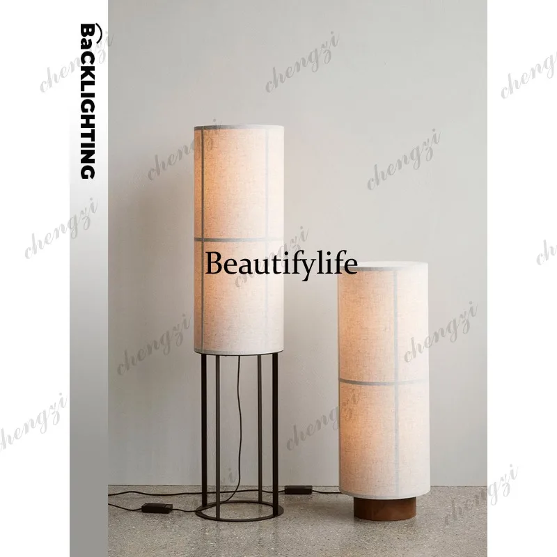 Danish medieval linen floor lamp retro living room bedroom study zen tea room table lamp