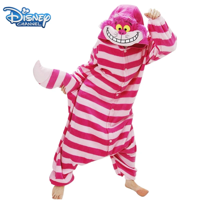 Pijamas de una pieza de gato de Cheshire de Anime de Alicia en el país de las Maravillas de Disney, disfraz de fiesta para padres e hijos, pijamas de Halloween para niños